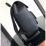 Dior Unisex CD Saddle Backpack Black Grained Calfskin Contrasting Topstitching - immagine 3