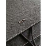 Dior Unisex CD Saddle Backpack Black Grained Calfskin Contrasting Topstitching - immagine 9