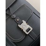 Dior Unisex CD Saddle Backpack Black Grained Calfskin Contrasting Topstitching - immagine 6