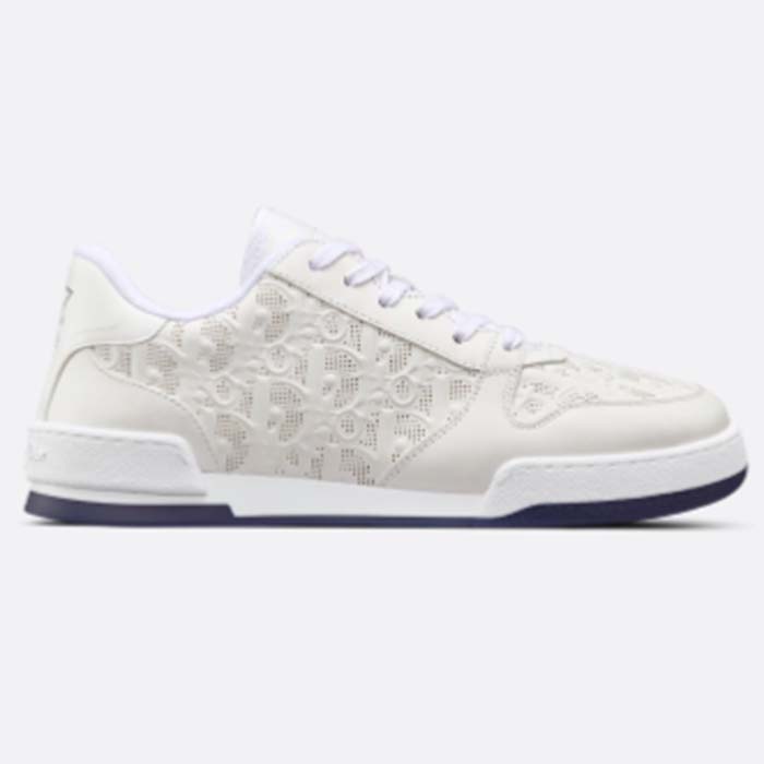 Dior Unisex Dior One Sneaker White Dior Oblique Perforated Calfskin