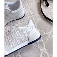 Dior Unisex Dior One Sneaker White Dior Oblique Perforated Calfskin (3)