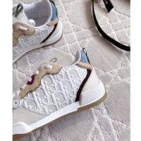 Dior Unisex Dior One Sneaker White Oblique Perforated Calfskin Multicolor Suede Calfskin (9)