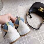 Dior Unisex Dior One Sneaker White Oblique Perforated Calfskin Multicolor Suede Calfskin - Image 9