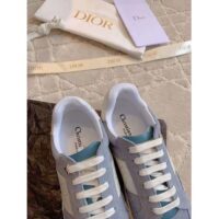 Dior Unisex Dior Star Sneaker Pastel Blue Suede Calfskin White Calfskin (9)