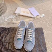 Dior Unisex Dior Star Sneaker Pastel Blue Suede Calfskin White Calfskin (9)