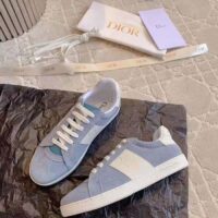 Dior Unisex Dior Star Sneaker Pastel Blue Suede Calfskin White Calfskin (9)