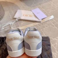 Dior Unisex Dior Star Sneaker Pastel Blue Suede Calfskin White Calfskin (9)