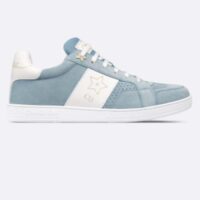 Dior Unisex Dior Star Sneaker Pastel Blue Suede Calfskin White Calfskin (9)