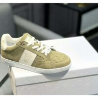 Dior Unisex Dior Star Sneaker Pastel Peyote Green Suede Calfskin and White Calfskin (7)