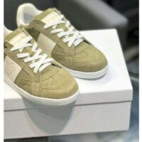 Dior Unisex Dior Star Sneaker Pastel Peyote Green Suede Calfskin and White Calfskin (7)