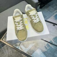 Dior Unisex Dior Star Sneaker Pastel Peyote Green Suede Calfskin and White Calfskin (7)