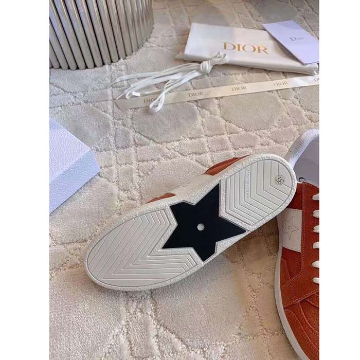 Dior Unisex Dior Star Sneaker Pastel Pink Suede Calfskin White Calfskin