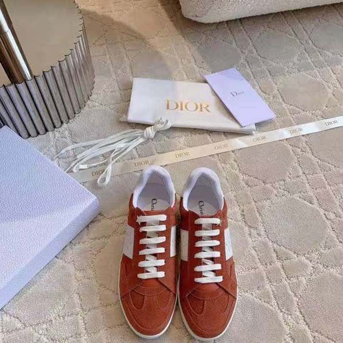 Dior Unisex Dior Star Sneaker Pastel Pink Suede Calfskin White Calfskin