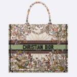Dior Borsa Dior Book Tote unisex grande Ecru Multicolor 4 Saisons Automne Soleil Ricamo