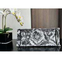 Dior Unisex Large Dior Book Tote White Black Toile De Jouy Soleil Embroidery (10)