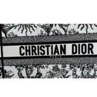 Dior Unisex Large Dior Book Tote White Black Toile De Jouy Soleil Embroidery (10)