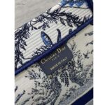 Dior Unisex Medium Book Tote White Navy Blue Toile De Jouy Soleil Embroidery - Imagen 10