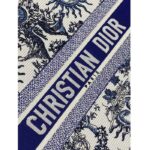 Dior Unisex Medium Book Tote White Navy Blue Toile De Jouy Soleil Embroidery - Imagen 7