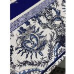 Dior Unisex Medium Book Tote White Navy Blue Toile De Jouy Soleil Embroidery - Imagen 8