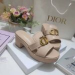 Dior Women CD 30 Montaigne Heeled Slide Powder Pink Calfskin - immagine 2