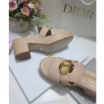 Dior Women CD 30 Montaigne Heeled Slide Powder Pink Calfskin - immagine 6
