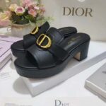 Dior Women CD 30 Montaigne Platform Slide Black Calfskin – Image 2