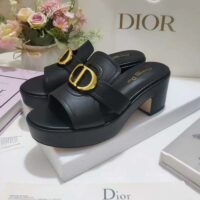 Dior Women CD 30 Montaigne Platform Slide Black Calfskin (5)