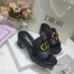 Dior Women CD 30 Montaigne Platform Slide Black Calfskin – Image 4