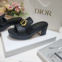 Dior Women CD 30 Montaigne Platform Slide Black Calfskin (5)