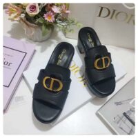 Dior Women CD 30 Montaigne Platform Slide Black Calfskin (5)