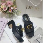 Dior Women CD 30 Montaigne Platform Slide Black Calfskin – Image 6