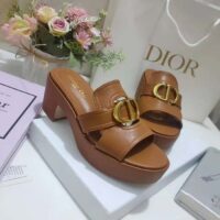 Dior Women CD 30 Montaigne Platform Slide Camel Calfskin (1)