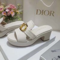 Dior Women CD 30 Montaigne Platform Slide White Calfskin (4)