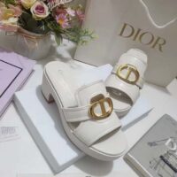 Dior Women CD 30 Montaigne Platform Slide White Calfskin (4)