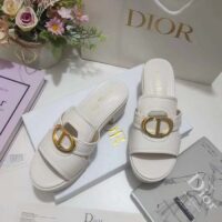 Dior Women CD 30 Montaigne Platform Slide White Calfskin (4)