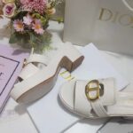 Dior Women CD 30 Montaigne Platform Slide White Calfskin - Image 7