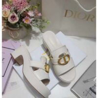 Dior Women CD 30 Montaigne Platform Slide White Calfskin (4)