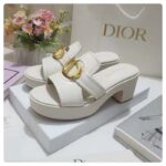 Dior Women CD 30 Montaigne Platform Slide White Calfskin - Image 5