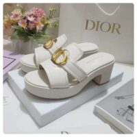 Dior Women CD 30 Montaigne Platform Slide White Calfskin (4)