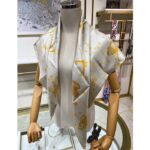 Dior Women CD Butterfly Zodiac 70 Square Scarf Ivory Gold-Tone Silk Twill – Bild 6