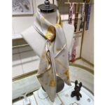 Dior Women CD Butterfly Zodiac 70 Square Scarf Ivory Gold-Tone Silk Twill – Bild 4