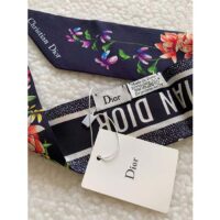 Dior Women CD D-Floral Mitzah Scarf Blue Multicolor Silk Twill (1)