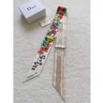 Dior Women CD D-Floral Mitzah Scarf White Multicolor Silk Twill - immagine 6