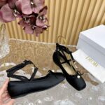 Dior Women CD D-Joy Ballet Flat Black Satin Grosgrain - Imagen 5