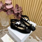 Dior Women CD D-Joy Ballet Flat Black Satin Grosgrain - Imagen 3
