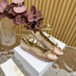 Dior Women CD D-Joy Ballet Flat Pink Beige Satin Grosgrain - Imagen 3