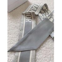 Dior Women CD Dior Oblique Mitzah Scarf Gray Silk Twill (6)