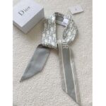 Dior Women CD Dior Oblique Mitzah Scarf Gray Silk Twill - Image 4