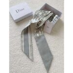 Dior Women CD Dior Oblique Mitzah Scarf Gray Silk Twill - Image 6