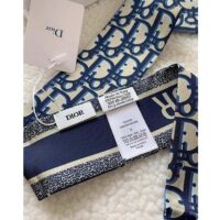 Dior Women CD Dior Oblique Mitzah Scarf Navy Blue Silk Twill (3)